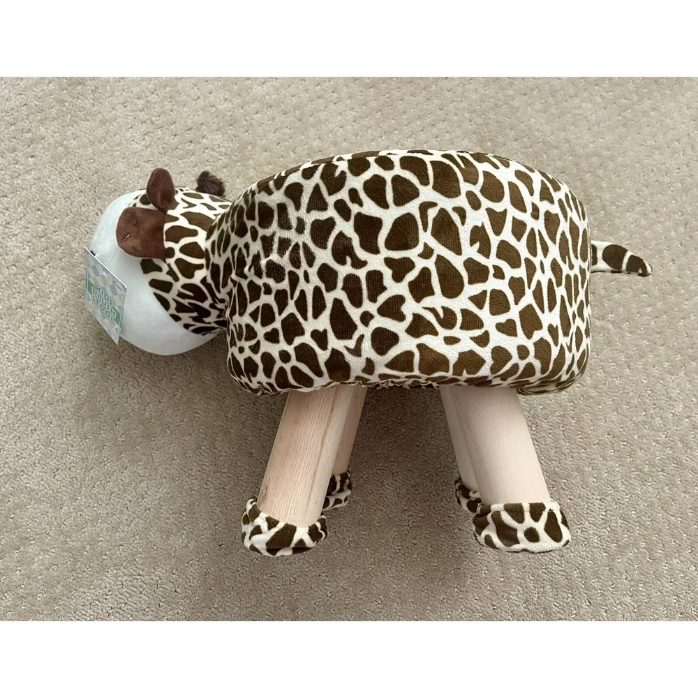 GIRAFFE 3D Padded Soft Animal Shape Brown Child Kids Seat Foot Stool (NWT)